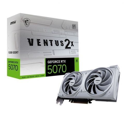 Відеокарта GF RTX 5070 12GB GDDR7 Ventus 2X OC White MSI (GeForce RTX 5070 12G VENTUS 2X OC WHITE)
