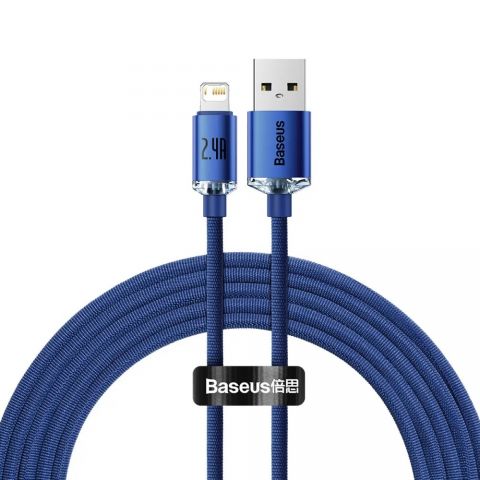 Кабель Baseus Crystal Shine USB - Lightning, 2.4A, 2м Blue (CAJY000103)