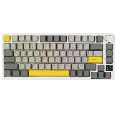 Клавиатура беспроводная Epomaker AK820 Pro 75% Flying Fish Switch Hot-Swap (2.4G/BT/USB) RGB UA White (AK820-PRO-W-FF)