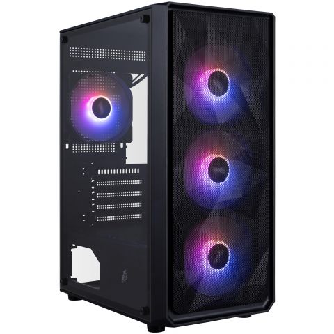 Корпус 1stPlayer FD3-M-BK-4F7 Black без БП