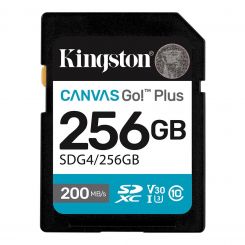 Карта памяти SDXC  256GB UHS-I/U3 Class 10 Kingston Canvas Go! Plus R200/W160MB/s (SDG4/256GB)