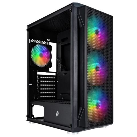 Корпус 1stPlayer X5-BK-4F1 Black без БП