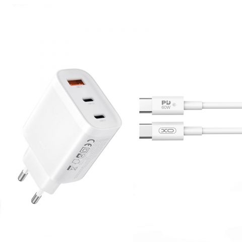 Сетевое зарядное устройство XO L117 (2USB-С, 1USB, 3А) PD, QC 3.0 White (L117-CC.white)