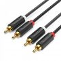 Кабель Vention 2хRCA - 2хRCA (M/M), 3 м, Black (BCMBI)