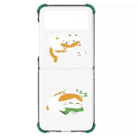 Чeхол-накладка Samsung Cat Catching Fish Case для Samsung Galaxy Flip 4 SM-F721 Transparent (GP-FPF721HIAWW)