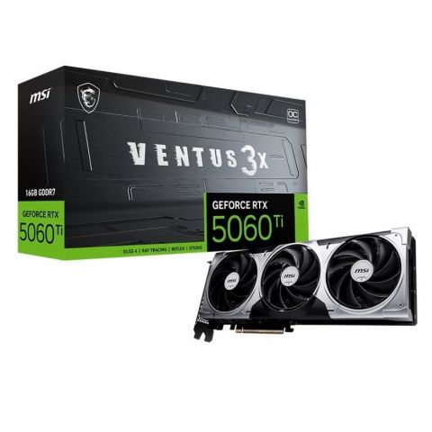 Видеокарта GF RTX 5060 Ti 16GB GDDR7 Ventus 3X OC MSI (GeForce RTX 5060 Ti 16G VENTUS 3X OC)