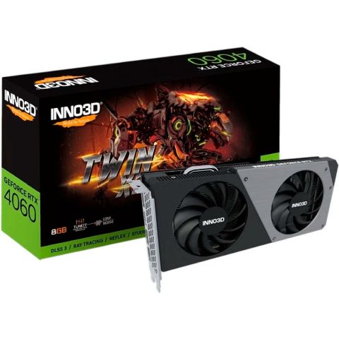 Видеокарта GF RTX 4060 8GB GDDR6 Twin X2 Inno3D (N40602-08D6-173061N)
