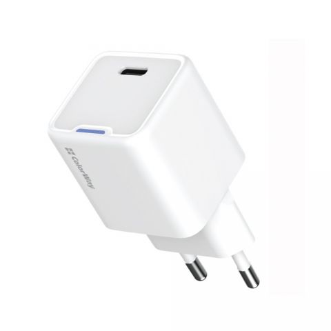 Сетевое зарядное устройство ColorWay GaN Mini 20W PD Port PPS USB-C White (CW-CHS059PD-WT)