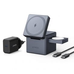 Беспроводное зарядное устройство Anker MagGo Wireless Charging Station 15W 3-in-1 Cube Black (Y1811G11)
