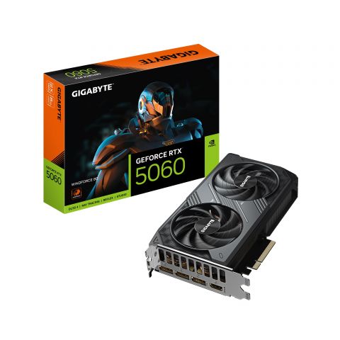 Видеокарта GF RTX 5060 8GB GDDR7 Windforce Gigabyte (GV-N5060WF2-8GD)
