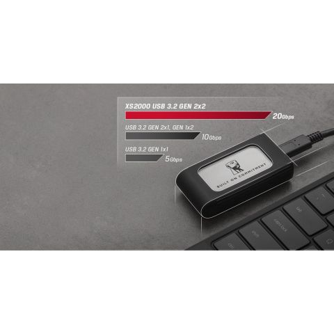 Накопитель внешний SSD Portable USB 4.0ТB Kingston XS2000 BoC Silver (SXS2000/4000GA)