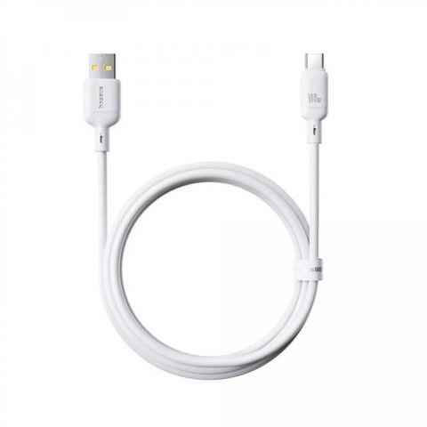 Кабель Baseus Silky USB - USB Type-C (M/M), 2.4A, 1 м White (6932172668884)