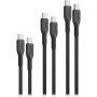 Комплект кабелей Promate USB Type-C - USB Type-C (M/M), 3A, 60W, 0.3 м, 1.2 м, 2 м Black (cablekit-cc.black)