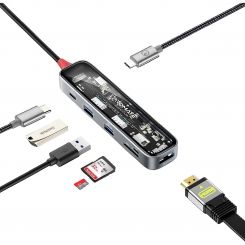USB-хаб Promate TransHub-Lite USB Type-C Grey 