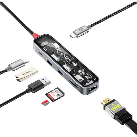 USB-хаб Promate TransHub-Lite USB Type-C Grey 
