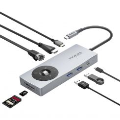 USB-хаб Promate ComandHub-Pro USB Type-C Grey 