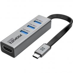 USB-хаб Promate MediaHub-C3 USB Type-C Grey 