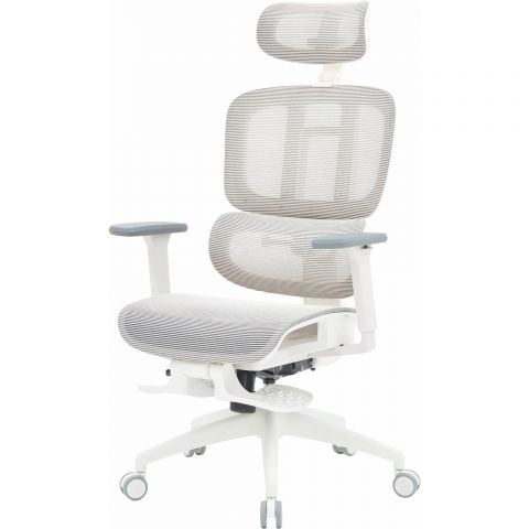 Кресло офисное Officepro Skyline Footrest OC750-W-LG-LG White/Light Gray Кресло офисное Officepro Skyline Footrest OC750-W-LG-LG White/Light Gray