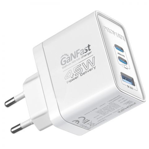 Зарядное устройство Promate PowerPort 45W White