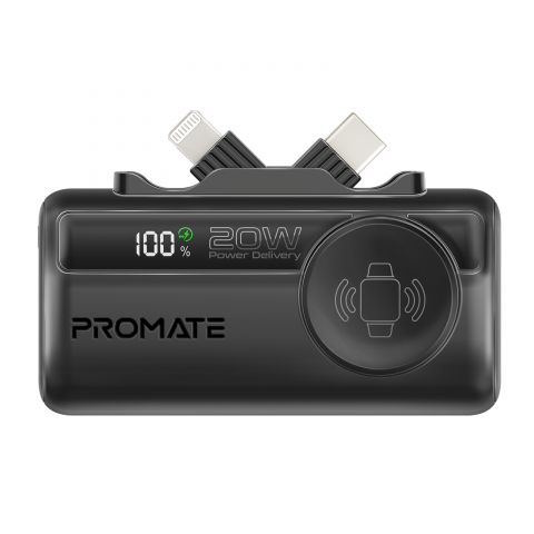 Универсальная мобильная батарея Promate PowerUp-Trio 5000mAh 20W Black
