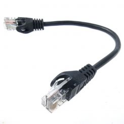 Патч-корд литой EServer UTP, RJ45, Cat.5e, 0,25m, черный (CORD-0.25M-BLACK)