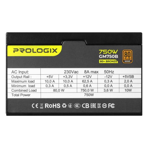 Блок Питания ProLogix GM750B 750W 80+ Bronze