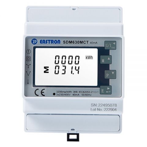 Счетчик Three phase energy meter Eastron SDM 630MCT-40mA (ESCT-TA16 120A/40mA)