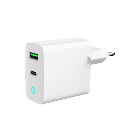 Сетевое зарядное устройство Gembird (1USBх3A 18W + 1USB-Cх3A 20W) White (TA-UC-PDQC20L-W-01)