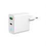 Сетевое зарядное устройство Gembird (1USBх3A 18W + 1USB-Cх3A 20W) White (TA-UC-PDQC20L-W-01)