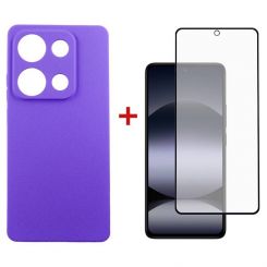 Чeхол-накладка Dengos для Xiaomi Redmi Note 14S Violet Full Glue (DG-KM-146) + защитное стекло