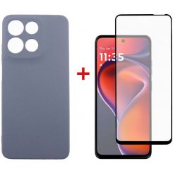 Чeхол-накладка Dengos для Motorola G15/G15 Power Grey Full Glue (DG-KM-147) + защитное стекло