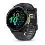 Смарт-часы Garmin Forerunner 970 Black Carbon Gray DLC Titanium with Black/Translucent Whitestone Silicone with Slate Buckle (010-02969-60)
