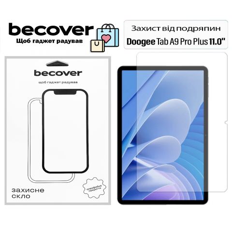 Защитное стекло BeCover для Doogee Tab A9 Pro Plus 11.0 Защитное стекло BeCover для Doogee Tab A9 Pro Plus 11.0