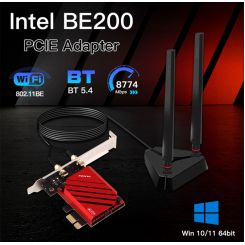 Беспроводной адаптер Fenvi FV-BE8800Pro Wi-Fi 7, Bluetooth 5.4 Gaming Tri Band 2.4G/5G/6GHz