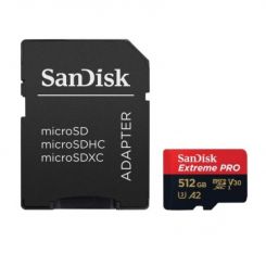 Карта памяти MicroSDXC 512GB UHS-I U3 R200/W140MB/s SanDisk Extreme Pro V30 + SD-адаптер (SDSQXCD-512G-GN6MA)