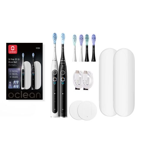 Умная зубная электрощетка Oclean X Pro 20 S Duo Set White+Black (6970810556919) Умная зубная электрощетка Oclean X Pro 20 S Duo Set White+Black (6970810556919)