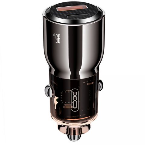 Автомобильное зарядное устройство XO CC58 (USB, USB-C, 3.25A) 95W Dark Grey Автомобильное зарядное устройство XO CC58 (USB, USB-C, 3.25A) 95W Dark Grey