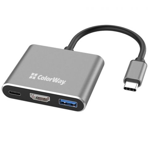 USB-хаб СolorWay USB Type-C 3-в-1 (CW-HUB08) USB-хаб СolorWay USB Type-C 3-в-1 (CW-HUB08)