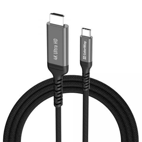Кабель ColorWay HDMI - USB Type-C (M/M), 4K/60 Гц, 2 м, Black (CW-CBCHD077-BK) Кабель ColorWay HDMI - USB Type-C (M/M), 4K/60 Гц, 2 м, Black (CW-CBCHD077-BK)