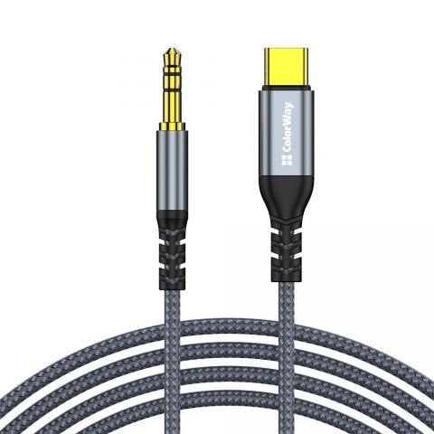 Адаптер ColorWay USB Type-C - 3.5 мм (M/M), 1.2 м, Gray (CW-CBPDJ071-G) Адаптер ColorWay USB Type-C - 3.5 мм (M/M), 1.2 м, Gray (CW-CBPDJ071-G)
