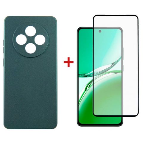 Чeхол-накладка Dengos Soft для Oppo Reno 12F 4G Green (DG-KM-156) + защитное стекло Чeхол-накладка Dengos Soft для Oppo Reno 12F 4G Green (DG-KM-156) + защитное стекло