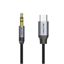 Кабель Cabletime USB Type-C - Audio 3.5 мм (M/M), 1 м, Black (CF16H)