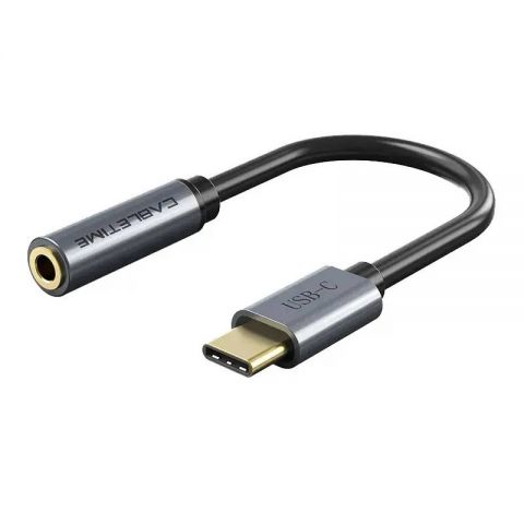 Кабель Cabletime USB Type-C - Audio 3.5 мм (M/F), 0.15 м, Black (CPA6G)
