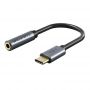 Кабель Cabletime USB Type-C - Audio 3.5 мм (M/F), 0.15 м, Black (CPA6G)