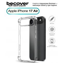 Чeхол-накладка BeCover Anti-Shock для Apple iPhone 17 Air Clear (713795) Чeхол-накладка BeCover Anti-Shock для Apple iPhone 17 Air Clear (713795)