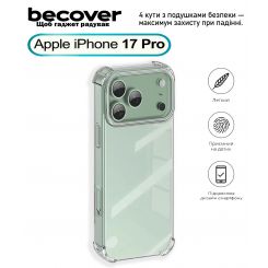 Чeхол-накладка BeCover Anti-Shock для Apple iPhone 17 Pro Clear (713797) Чeхол-накладка BeCover Anti-Shock для Apple iPhone 17 Pro Clear (713797)