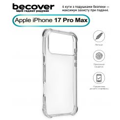Чeхол-накладка BeCover Anti-Shock для Apple iPhone 17 Pro Max Clear (713799) Чeхол-накладка BeCover Anti-Shock для Apple iPhone 17 Pro Max Clear (713799)