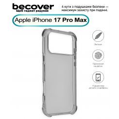 Чeхол-накладка BeCover Anti-Shock для Apple iPhone 17 Pro Max Grey (713800) Чeхол-накладка BeCover Anti-Shock для Apple iPhone 17 Pro Max Grey (713800)