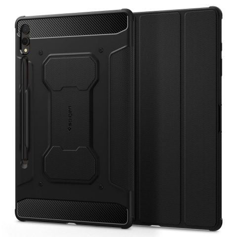 Чехол-книжка Spigen Rugged Armor Pro для Samsung Galaxy Tab S9+ 12.4 SM-X810/SM-X816 / Tab S10+ 12.4 SM-X820/SM-X826 Black (ACS06539)