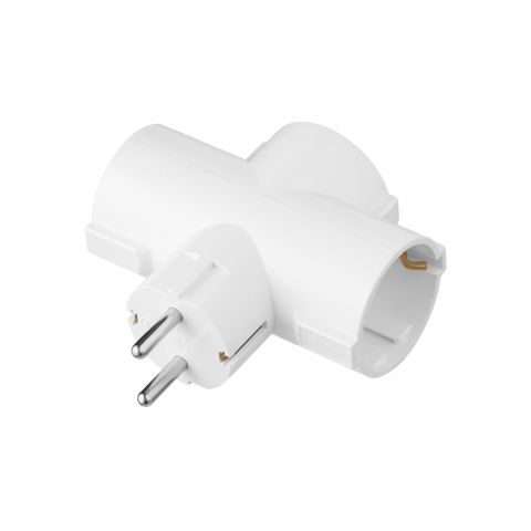 Мережевий адаптер 2E 3xТип F, 16A, білий (2E-AD0103WH)